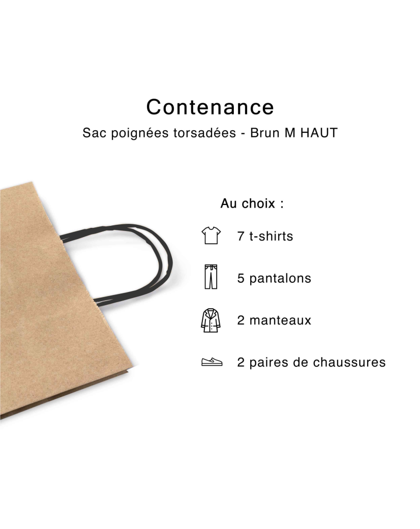 Sac Kraft M Carré Poignées Noires – Votre Logo Au Carré