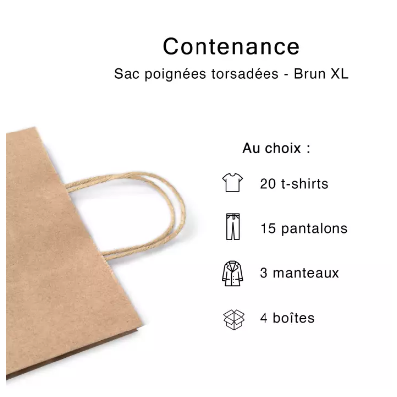 Chronopack Sac poignées torsadées Kraft XL