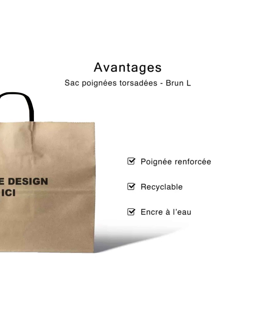 Krafttas L Zwarte Handvatten – Perfect voor Jouw Logo