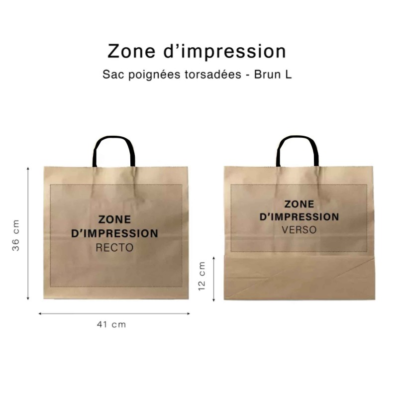 Krafttas L Zwarte Handvatten – Perfect voor Jouw Logo