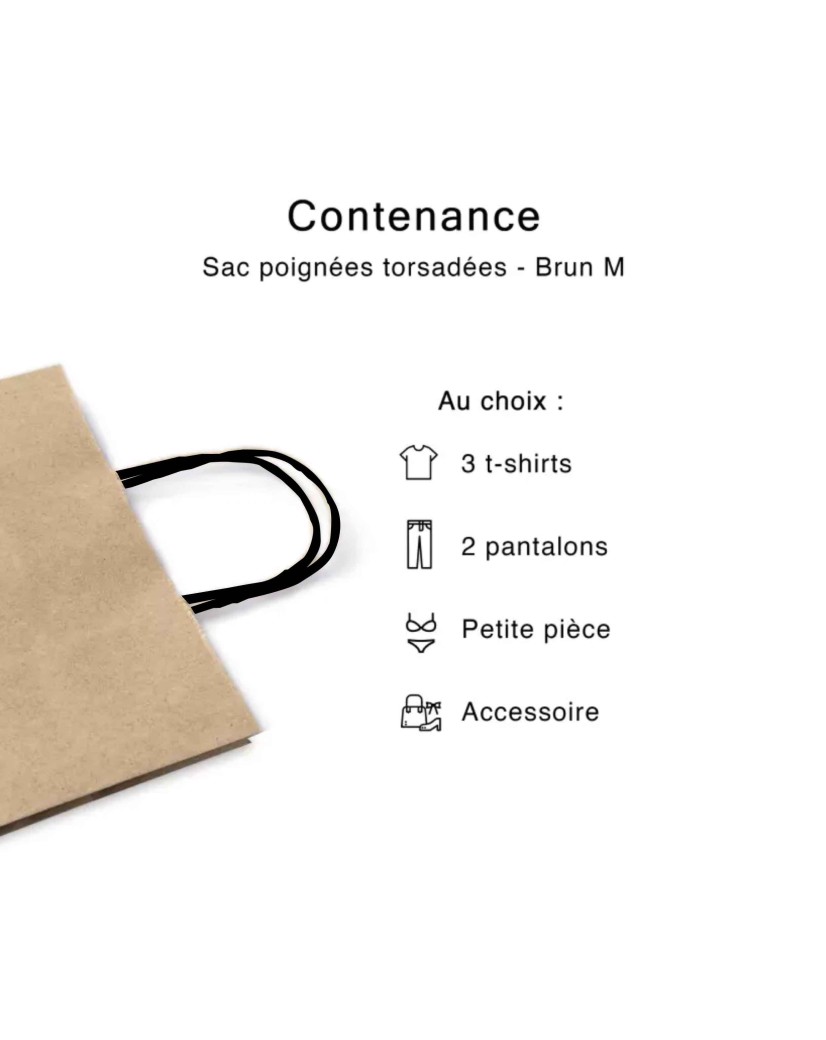 Bolsa kraft M asas negras – Ecológica, personalizable y lista para enviar