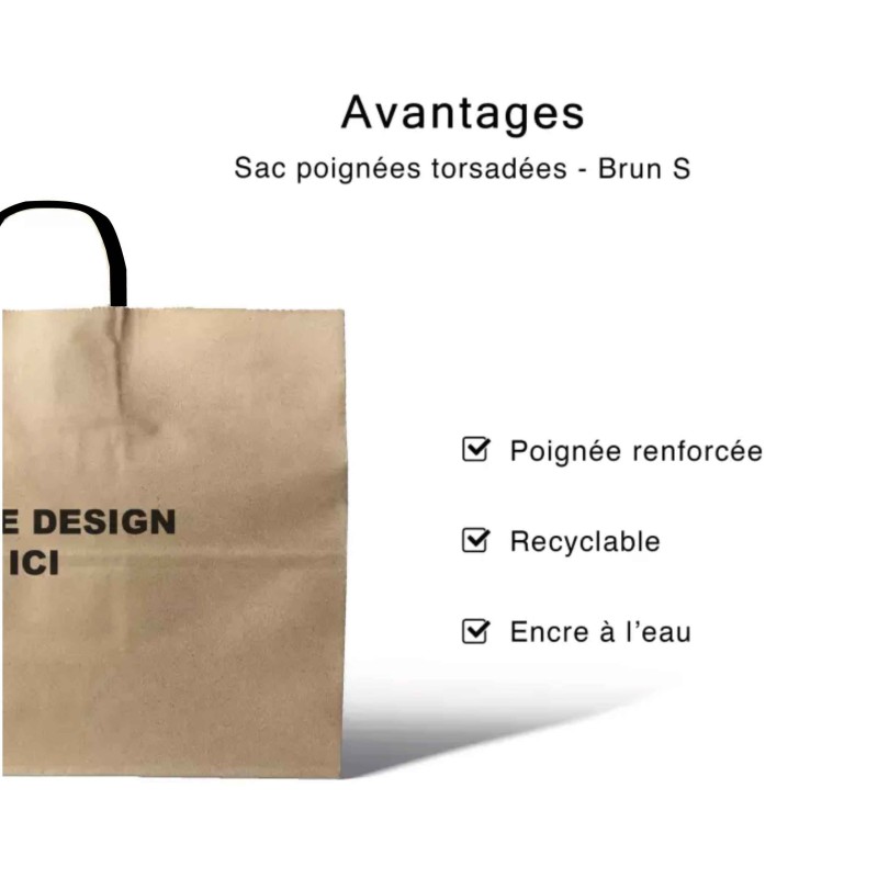 Bolsas de papel kraft reciclado personalizadas al mejor precio - Entrega rápida