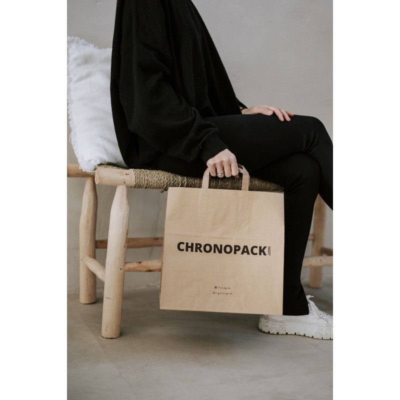 Chronopack Sac kraft brun takeaway poignées plates