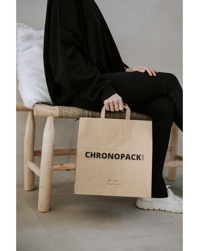 Chronopack Sac kraft brun takeaway poignées plates