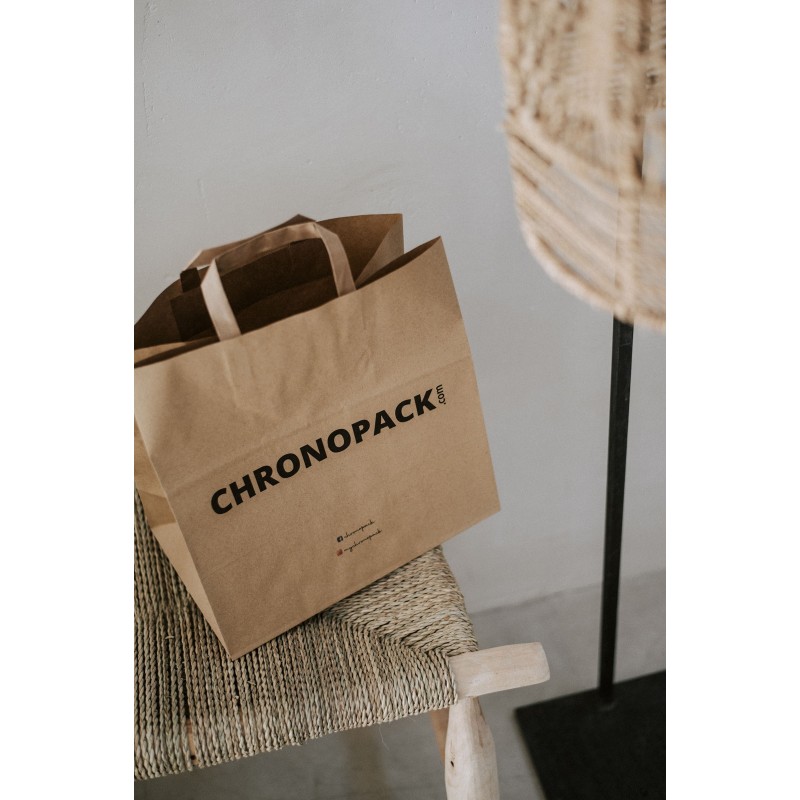 Chronopack Sac kraft brun takeaway poignées plates