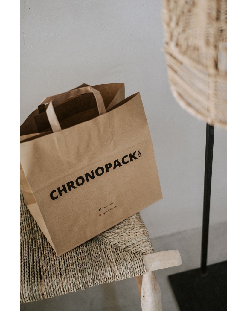 Chronopack Sac kraft brun takeaway poignées plates