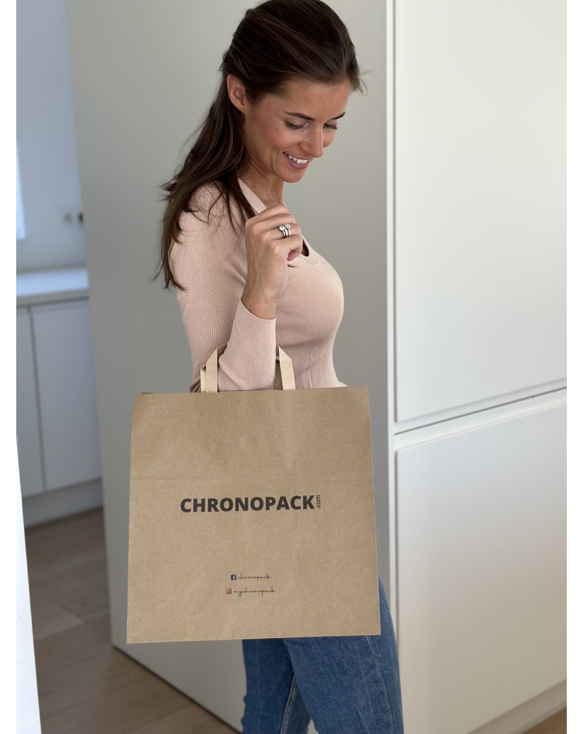 Chronopack Sac kraft brun takeaway poignées plates