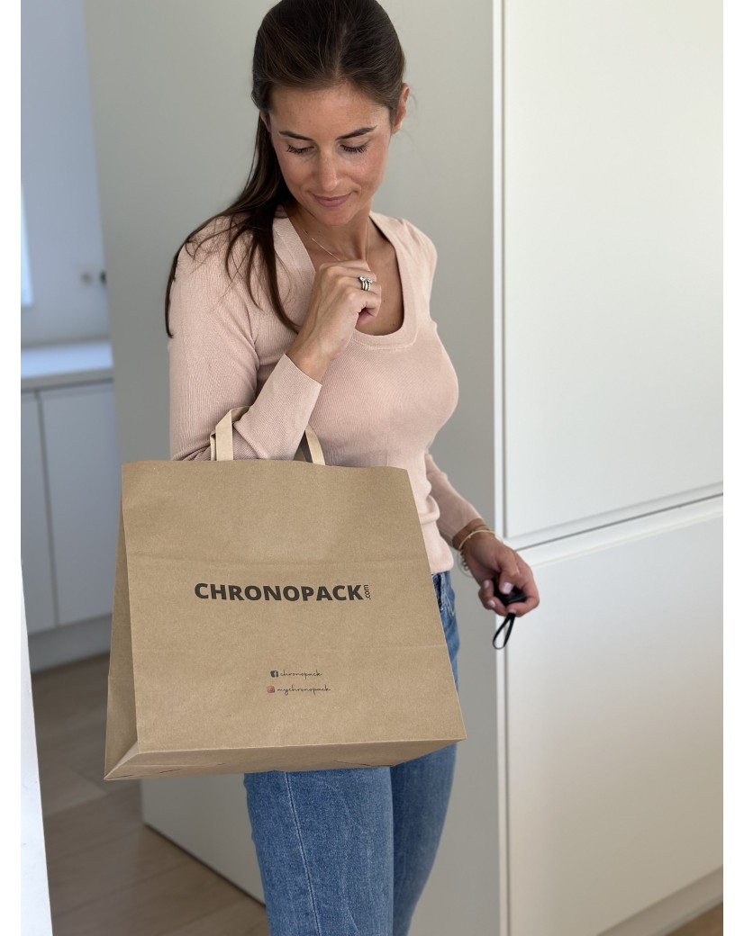 Chronopack Sac kraft brun takeaway poignées plates