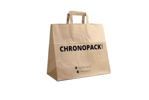 Chronopack Sac kraft brun takeaway poignées plates