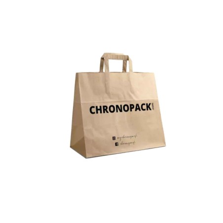 Chronopack Sac kraft brun takeaway poignées plates