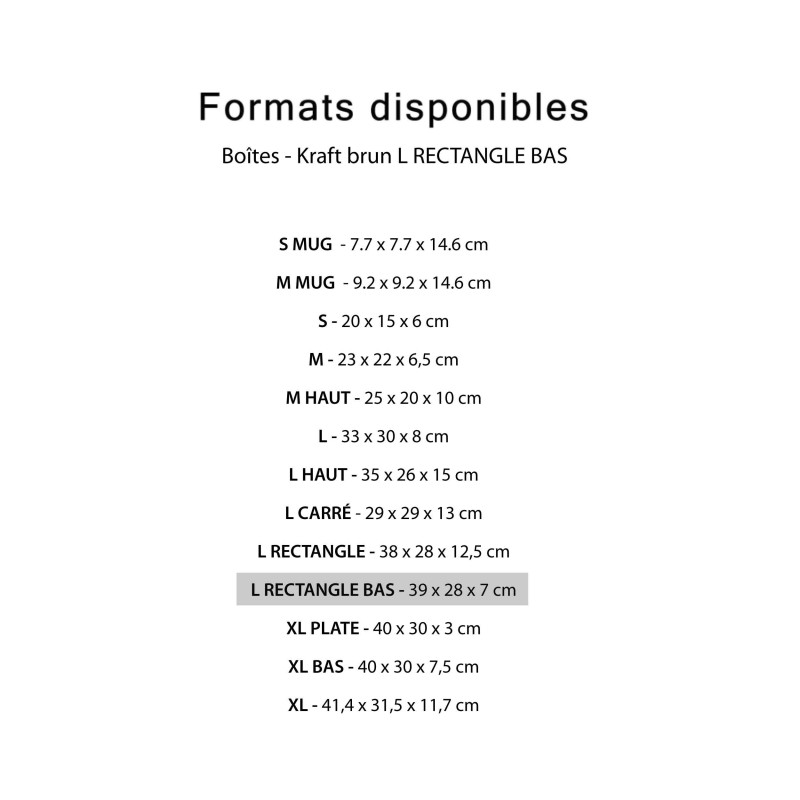 Doos - Bruine Kraft L Rechthoekig Laag