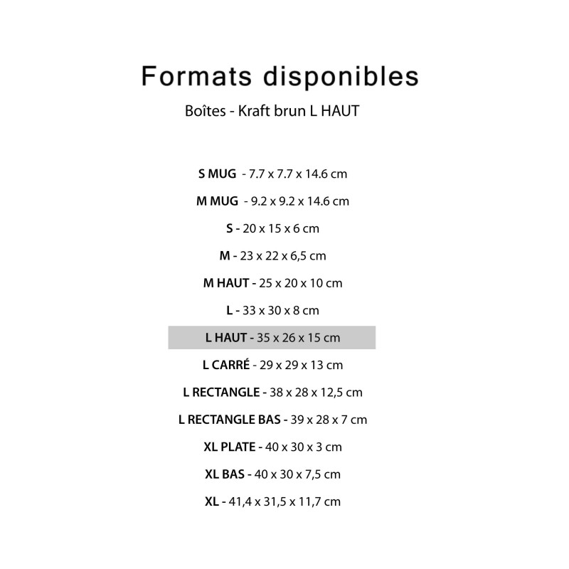 Box - Kraft L HAUT