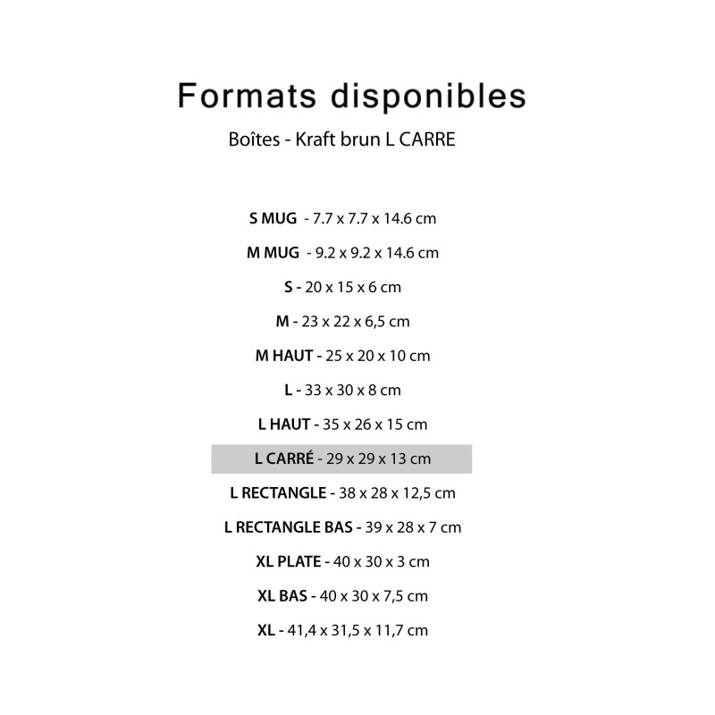 Box - Kraft L CARRE