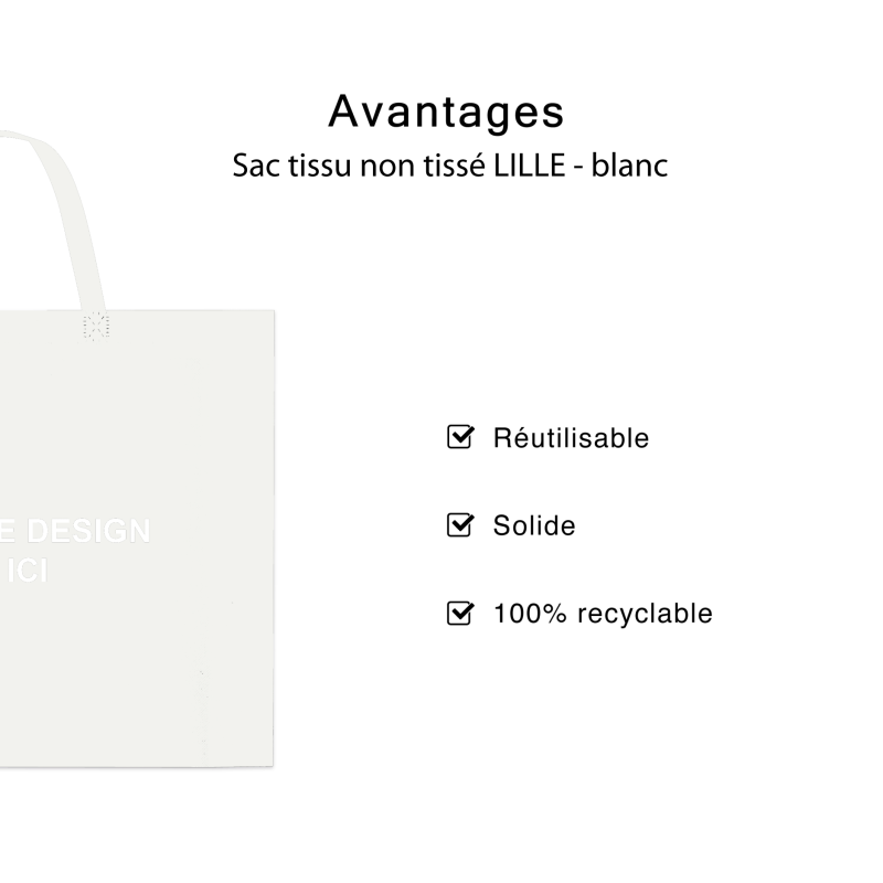 Sac tissu noir personnalisé pas cher et respectueux de l'environnement