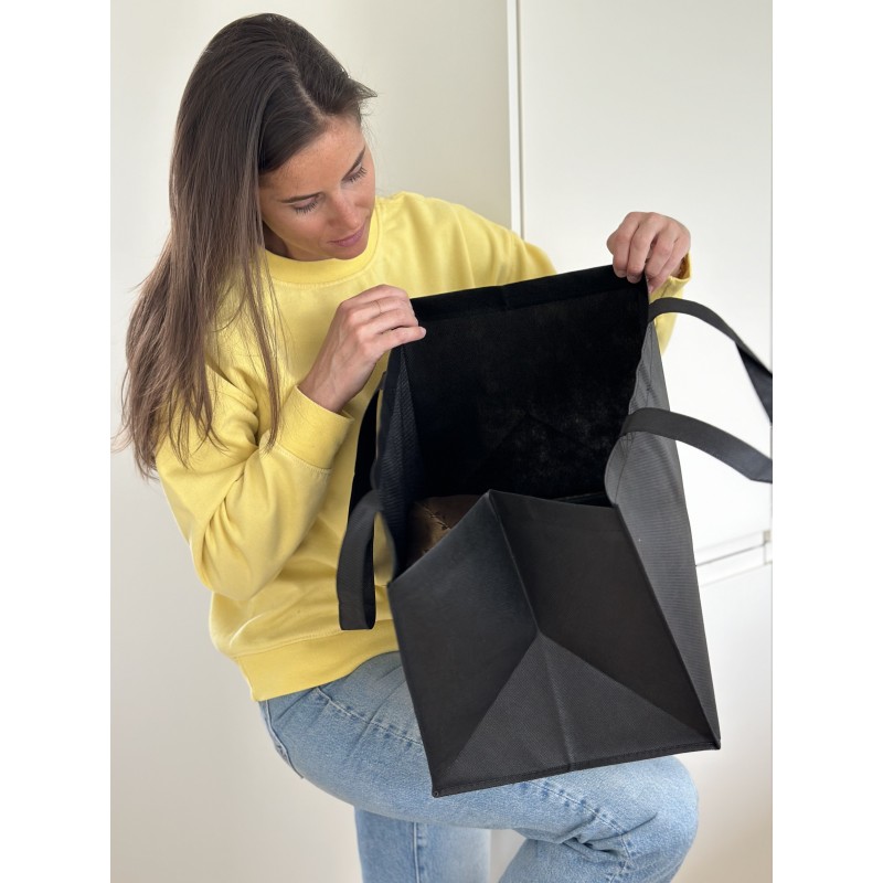 Cheap and eco-friendly personalized black fabric bag