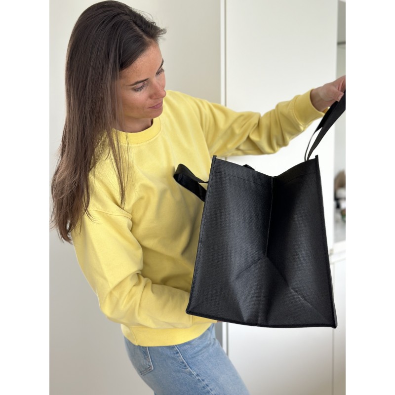 Cheap and eco-friendly personalized black fabric bag