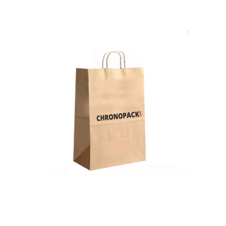 Chronopack Sac kraft 2 bouteilles poignées torsadées